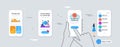 Medical mask, Voice wave and Algorithm line icons for website, printing. For design. Vector