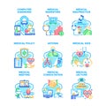 Medical Meeting Set Icons Vector Illustrations