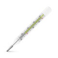 Medical mercury thermometer. Diagnostic temperature instrument for human body vector illustration