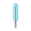 Medical mercury thermometer icon, cartoon style