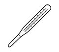 Medical mercury thermometer vector icon