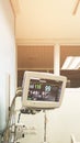 Medical monitor machine in icu room show vital sign of the patient