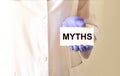 Medical myths concept. Inscription, word about fakes and misinformation about health Royalty Free Stock Photo