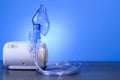 Medical nebulizer for the treatment of bronchitis. Camera agains Royalty Free Stock Photo