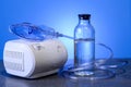 Medical nebulizer for the treatment of bronchitis. Camera agains Royalty Free Stock Photo