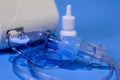 Medical nebulizer for the treatment of bronchitis. Camera agains Royalty Free Stock Photo