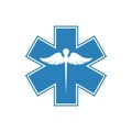 Medical Needle Acupuncture vector icon. Style is a flat medical needle blue symbol