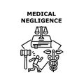 Medical negligence icon vector illustration