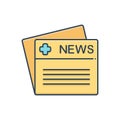 Color illustration icon for Medical news, publication and message
