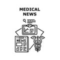 Medical News Vector Concept Black Illustration