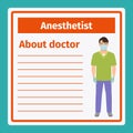 Medical notes about anesthetist