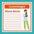 Medical notes about cosmetologist