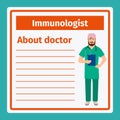 Medical notes about immunologist