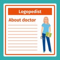 Medical notes about logopedist Royalty Free Stock Photo