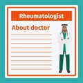 Medical notes about rheumatologist