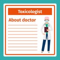 Medical notes about toxicologist Royalty Free Stock Photo
