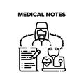 Medical Notes Vector Concept Black Illustration