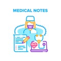Medical Notes Vector Concept Color Illustration
