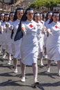 Medical nurses from army in formation