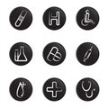 Medical object icon set