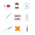 Medical objects set. Vector illustration.