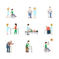 Medical occupation professional people icon set flat vector Royalty Free Stock Photo