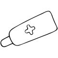 Medical ointment in a tube. First aid sign. Vector illustration. The drug is sold without a prescription. Cream.