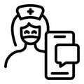 Medical online consultation icon outline vector. Patient health Royalty Free Stock Photo