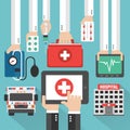 Medical online design flat Royalty Free Stock Photo