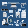 Medical Operating Room Equipment Color Set