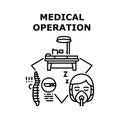 Medical Operation Treat Concept Black Illustration