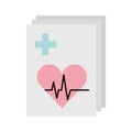 Medical order with cardiology test document icon