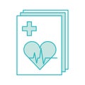 Medical order with cardiology test document icon