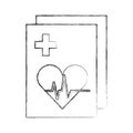 Medical order with cardiology test document icon