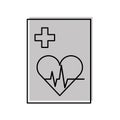 Medical order with cardiology test document icon