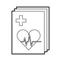 Medical order with cardiology test document icon