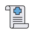 Medical order paper line and fill style icon Royalty Free Stock Photo