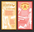 Medical orthopedic posters with human bones