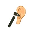 Medical otoscope and ear icon. Clipart image