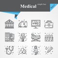 Medical outline icon set