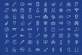 80 medical outline icons set