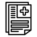 Medical papers icon, outline style