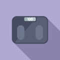 Medical patient scales icon flat vector. Review estimation