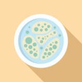 Medical petri dish icon flat vector. Health cell Royalty Free Stock Photo