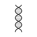 Medical pharmaceutical abstract dna gene helix, simple black and white icon on white background. Vector illustration Royalty Free Stock Photo