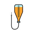 Medical pharmaceutical dropper with a needle and a catheter for the treatment of diseases with medications, a simple icon Royalty Free Stock Photo