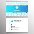 Medical or Pharmacy business card. Vector Illustration.