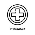 Medical pharmacy outline icon design style illustration on white background