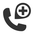 Medical phone call icon vector for graphic design, logo, website, social media, mobile app, UI illustration Royalty Free Stock Photo