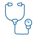 medical phonendoscope doodle icon hand drawn illustration